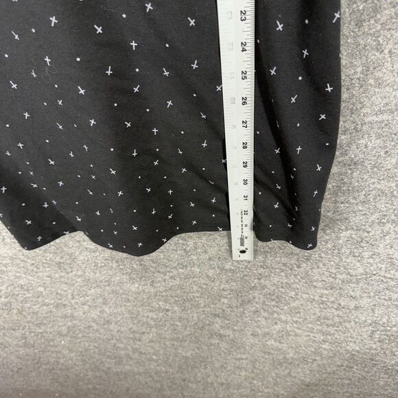 Ulsenlaoye Dress Women L Large Black Geometric Sheath Short Zipper Short Sleeve - Picture 6 of 7